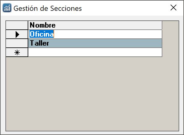 Gestión de secciones