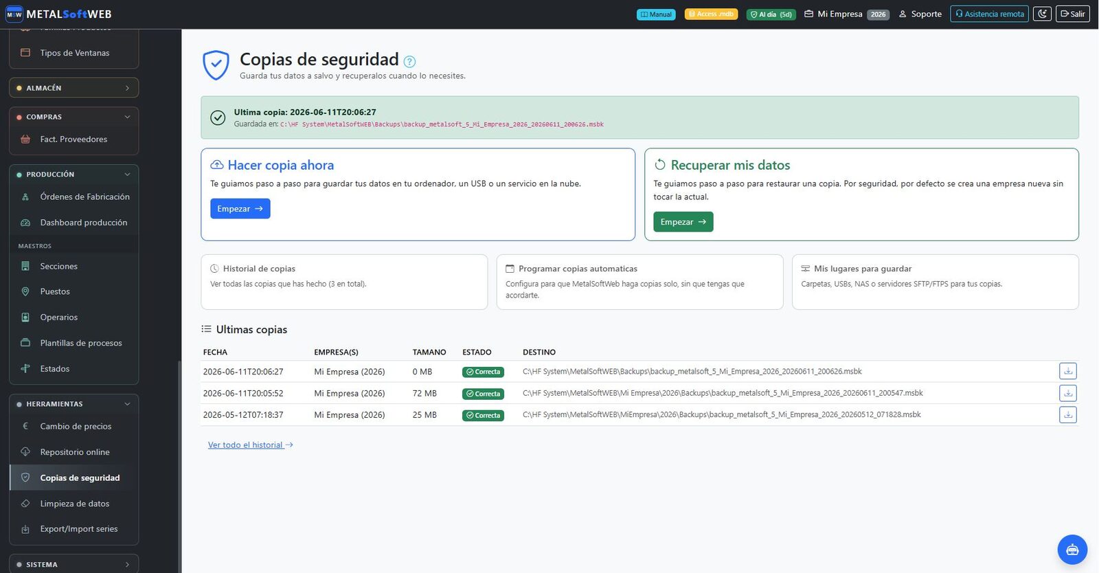Copias de seguridad
